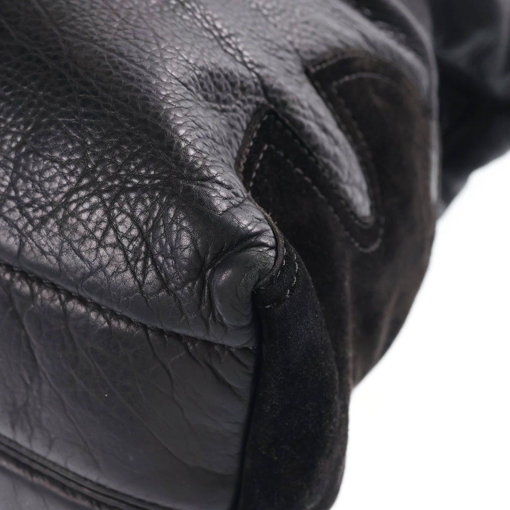 CHROME HEARTS(クロムハーツ) LITLLE LYON LEATHER リトルリヨン ラージクロス装飾レザーショルダーバッグ ブラック レディース
