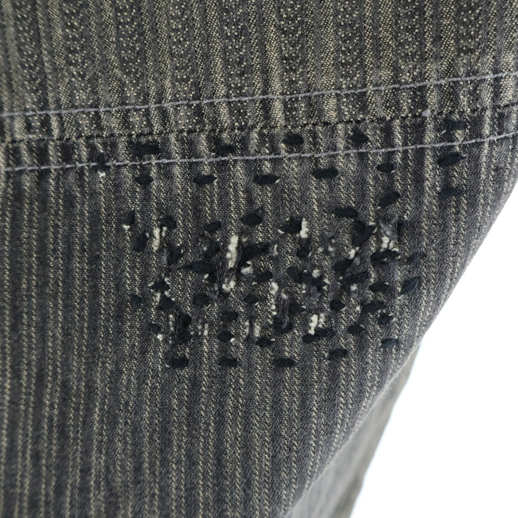 ENFANTS RICHES DEPRIMES(アンファンリッシュデプリメ) ANTIQUE TROUSERS PATCH WORK RAILROAD STRIPE ストレートレッグワークパンツ ー