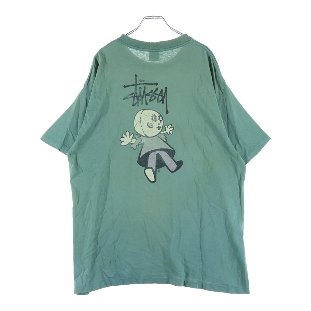 STUSSY(ステューシー) 90s OLD Dolly Design Tee 両面プリント半袖Tシャツ グリーン ー