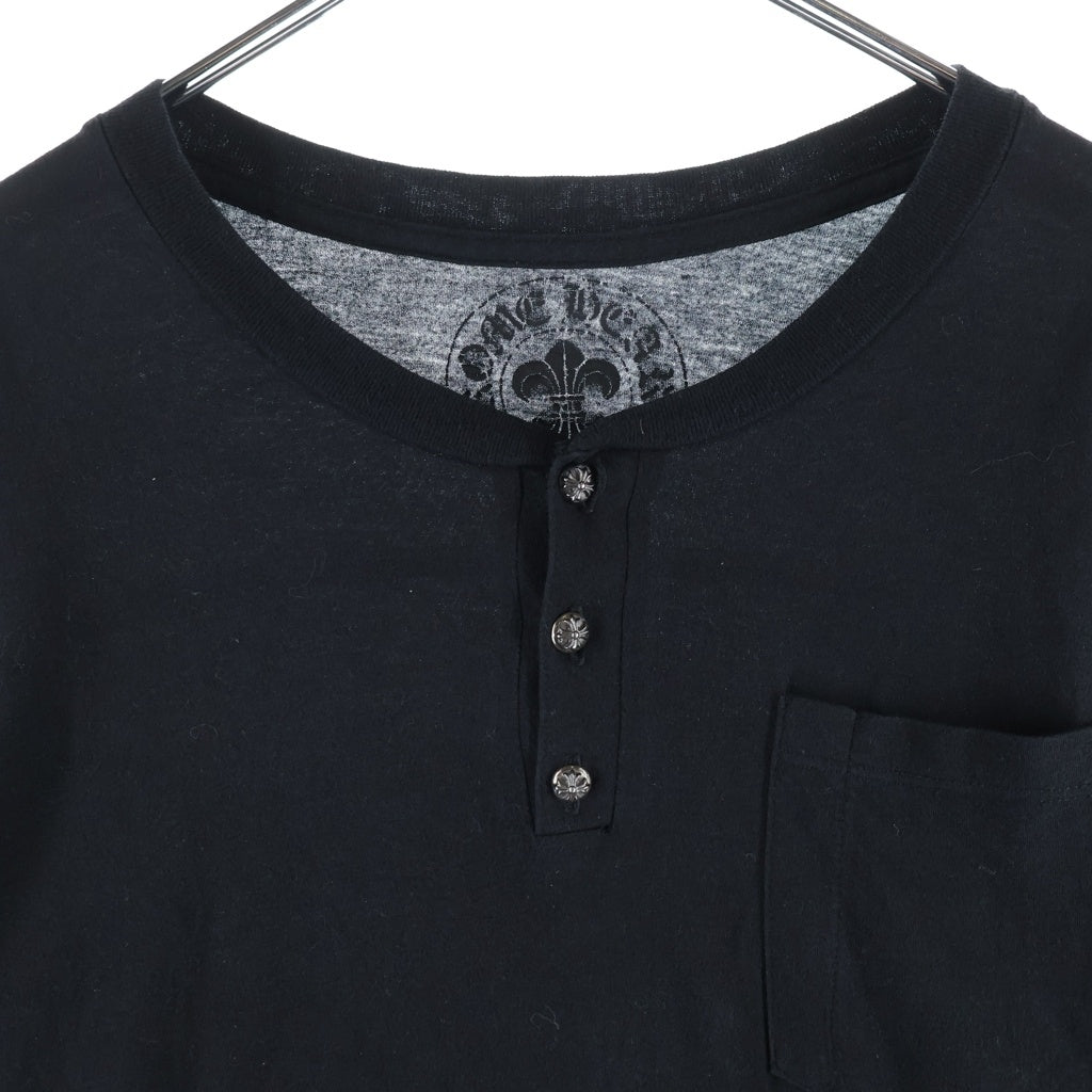 CHROME HEARTS(クロムハーツ) LS HNLY クロスボタン CHプラスパッチ ヘンリーネック 長袖Tシャツ カットソー ブラック