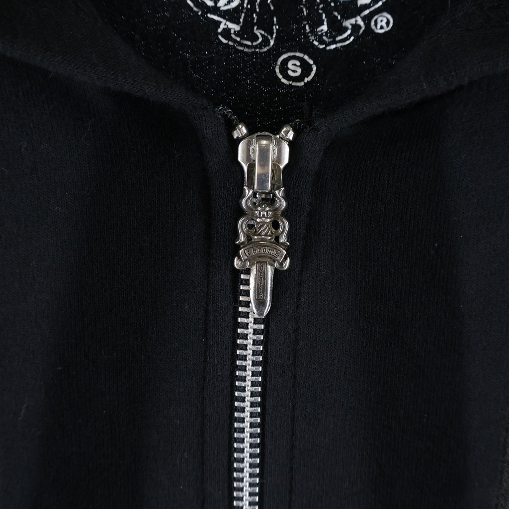 CHROME HEARTS(クロムハーツ) LIP TONGUE FLORAL SWTSHRT HD ZIP リップアンドタンフローラルプリントジップアップパーカー ブラック/ブルー