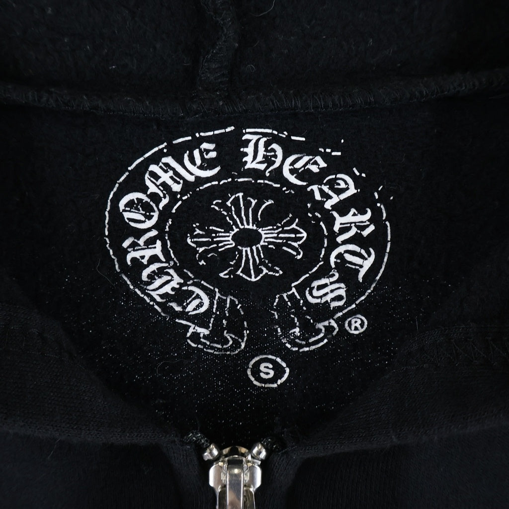 CHROME HEARTS(クロムハーツ) LIP TONGUE FLORAL SWTSHRT HD ZIP リップアンドタンフローラルプリントジップアップパーカー ブラック/ブルー