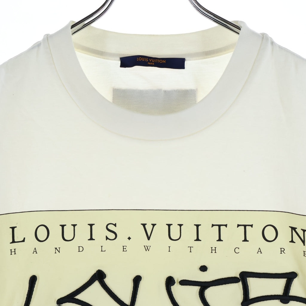 LOUIS VUITTON(ルイヴィトン) 22AW グラフィックロゴエンブロイダリー インサイドアウト クルーネック半袖Tシャツ カットソー ホワイト RM222 DT3 HNY75W