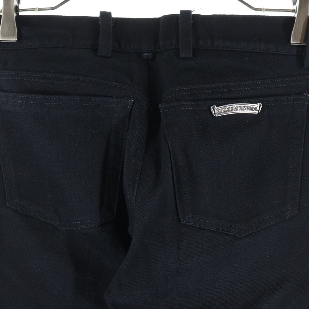 CHROME HEARTS(クロムハーツ) OLD FLEURKNEE DAGGER ZIP PANTS オールド ダガージップ付きフレアニーデニムパンツ ブラック レディース