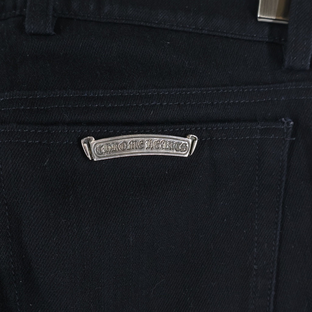 CHROME HEARTS(クロムハーツ) OLD FLEURKNEE DAGGER ZIP PANTS オールド ダガージップ付きフレアニーデニムパンツ ブラック レディース