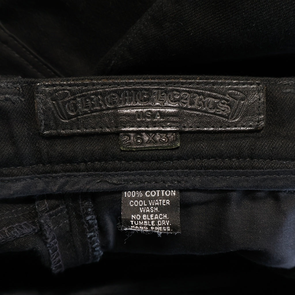 CHROME HEARTS(クロムハーツ) OLD FLEURKNEE DAGGER ZIP PANTS オールド ダガージップ付きフレアニーデニムパンツ ブラック レディース