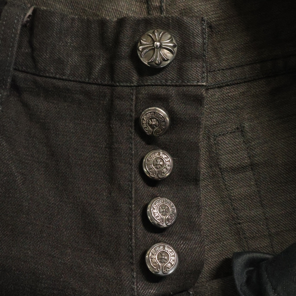 CHROME HEARTS(クロムハーツ) OLD 5POCKET STRAIGHT DENIM PANTS オールド デニムストレートパンツ 5ポケット ブラック/シルバー