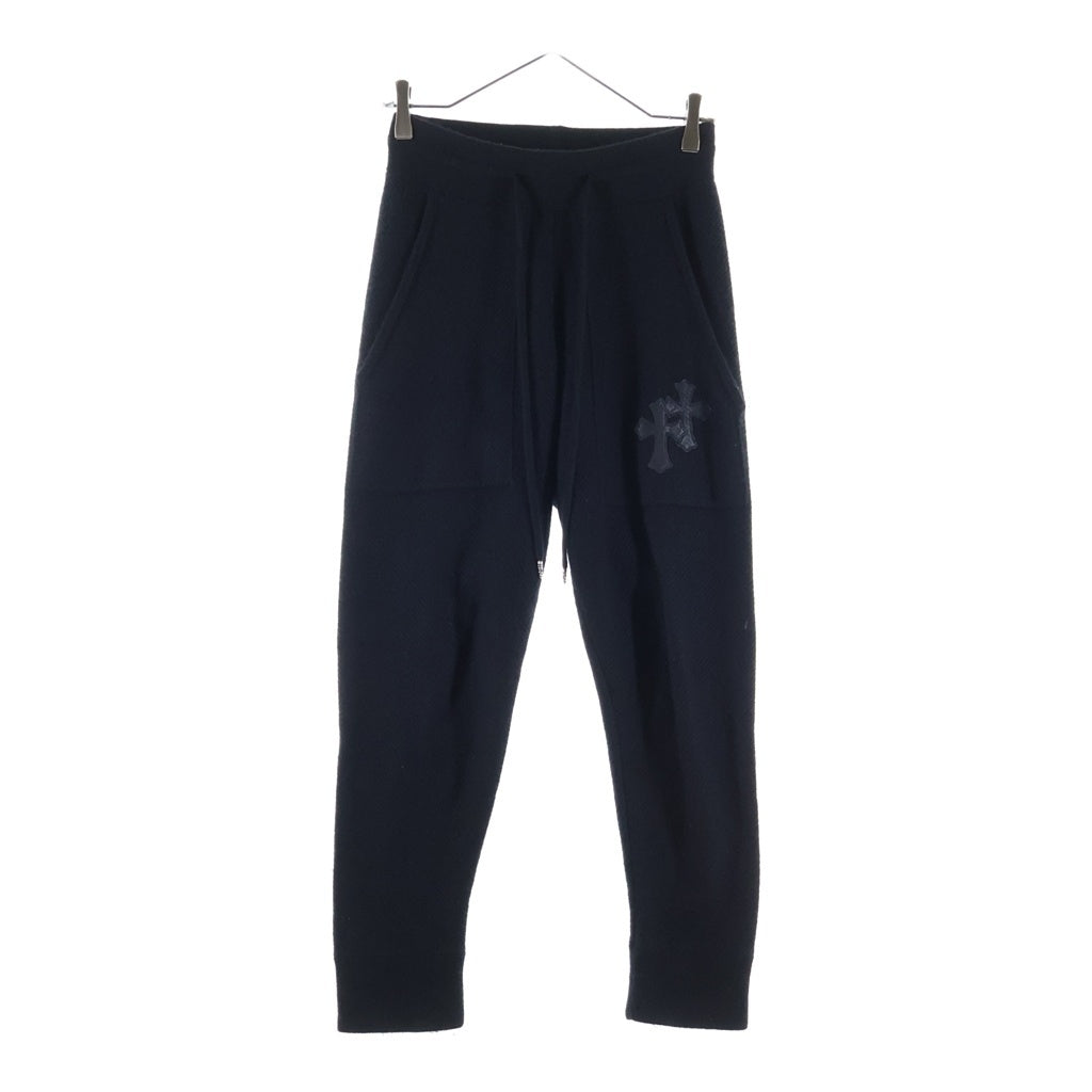 CHROME HEARTS(クロムハーツ) CROSS PATCH CASHMERE SWEAT PANTS クロスパッチ付き カシミアスウェットパンツ ブラック