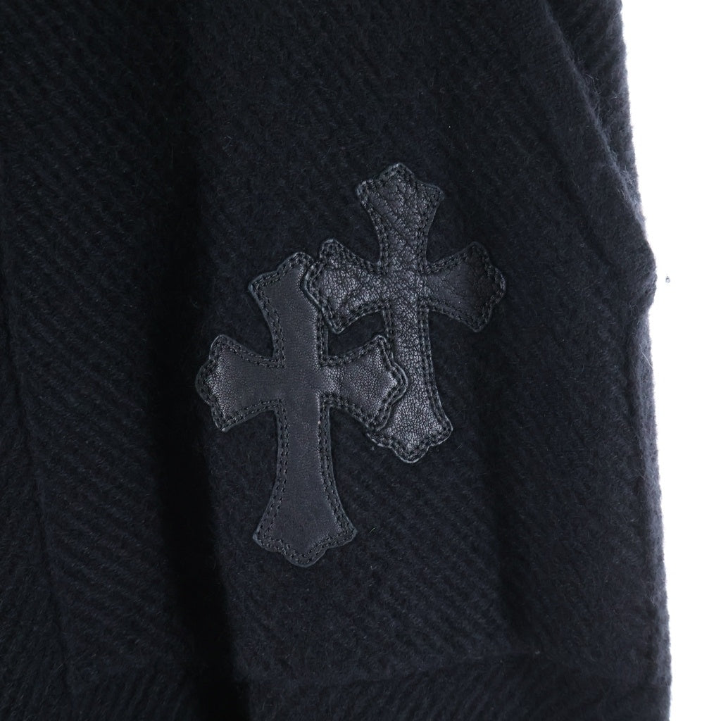 CHROME HEARTS(クロムハーツ) CROSS PATCH CASHMERE SWEAT PANTS クロスパッチ付き カシミアスウェットパンツ ブラック