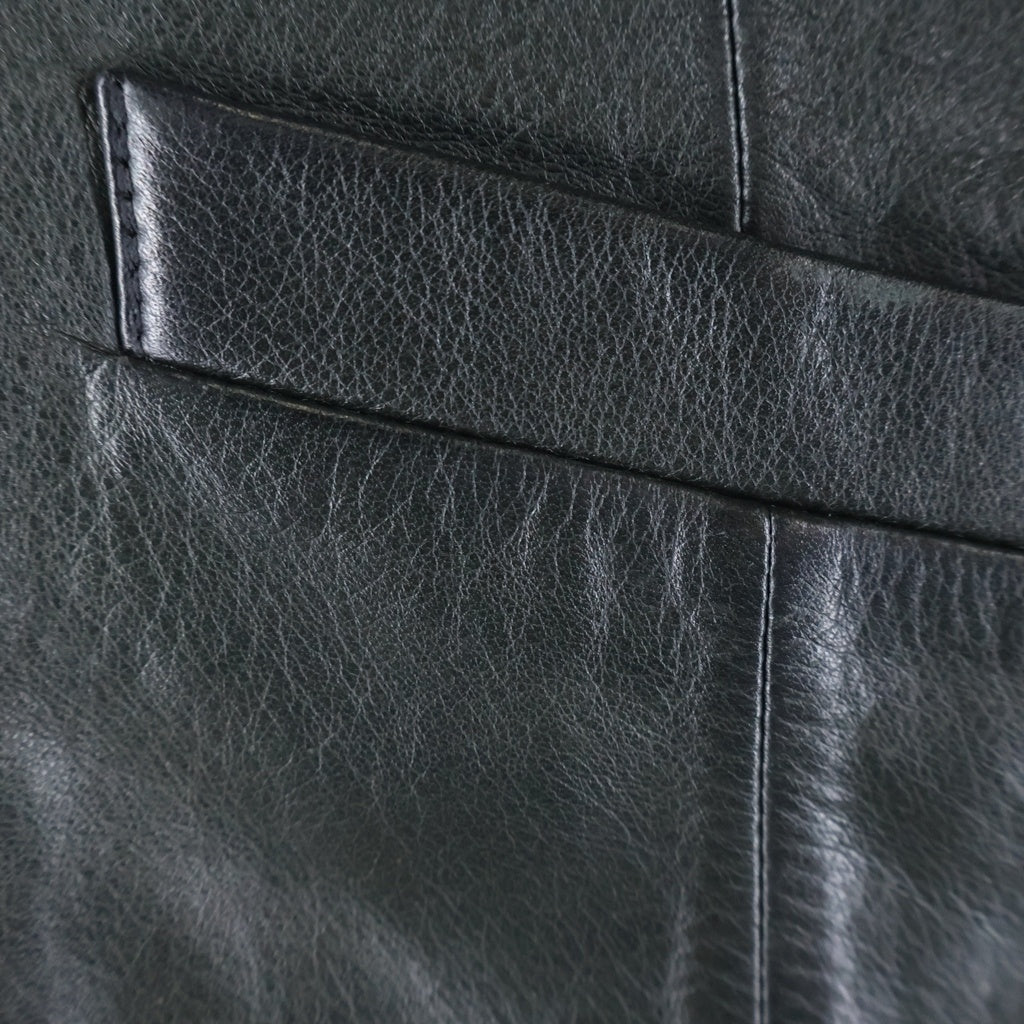 CHROME HEARTS(クロムハーツ) ZIP FRNT VEST BSフレア装飾ジップアップレザーベスト ブラック