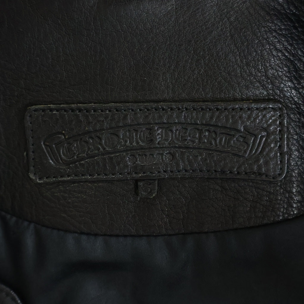 CHROME HEARTS(クロムハーツ) RACING2 AOYAMA LTD レーシング2 青山限定 セメタリークロスパッチ付きレザージャケット ブラック/レッド/ホワイト