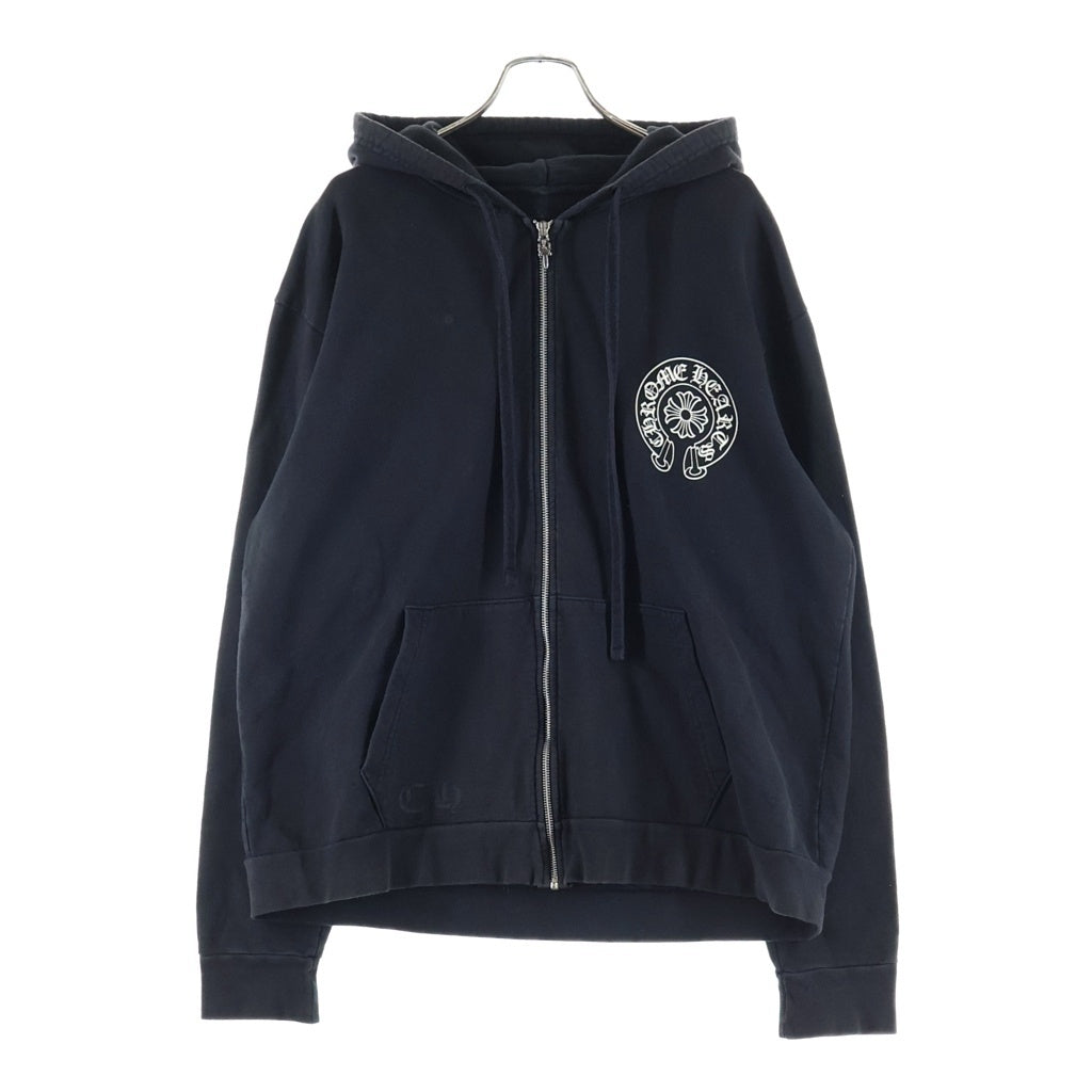 CHROME HEARTS(クロムハーツ) SWTSHRT HD ZIP 台北限定バックホースシューパーカー ブラック/ホワイト
