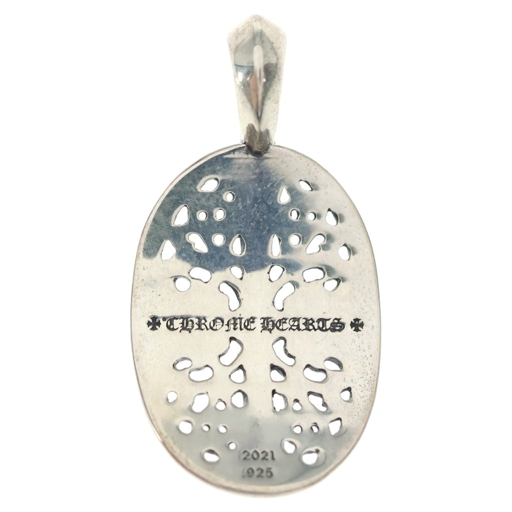 CHROME HEARTS(クロムハーツ) CLSC OVAL P DMND クラシックオーバル PAVEダイヤ シルバー ネックレストップ