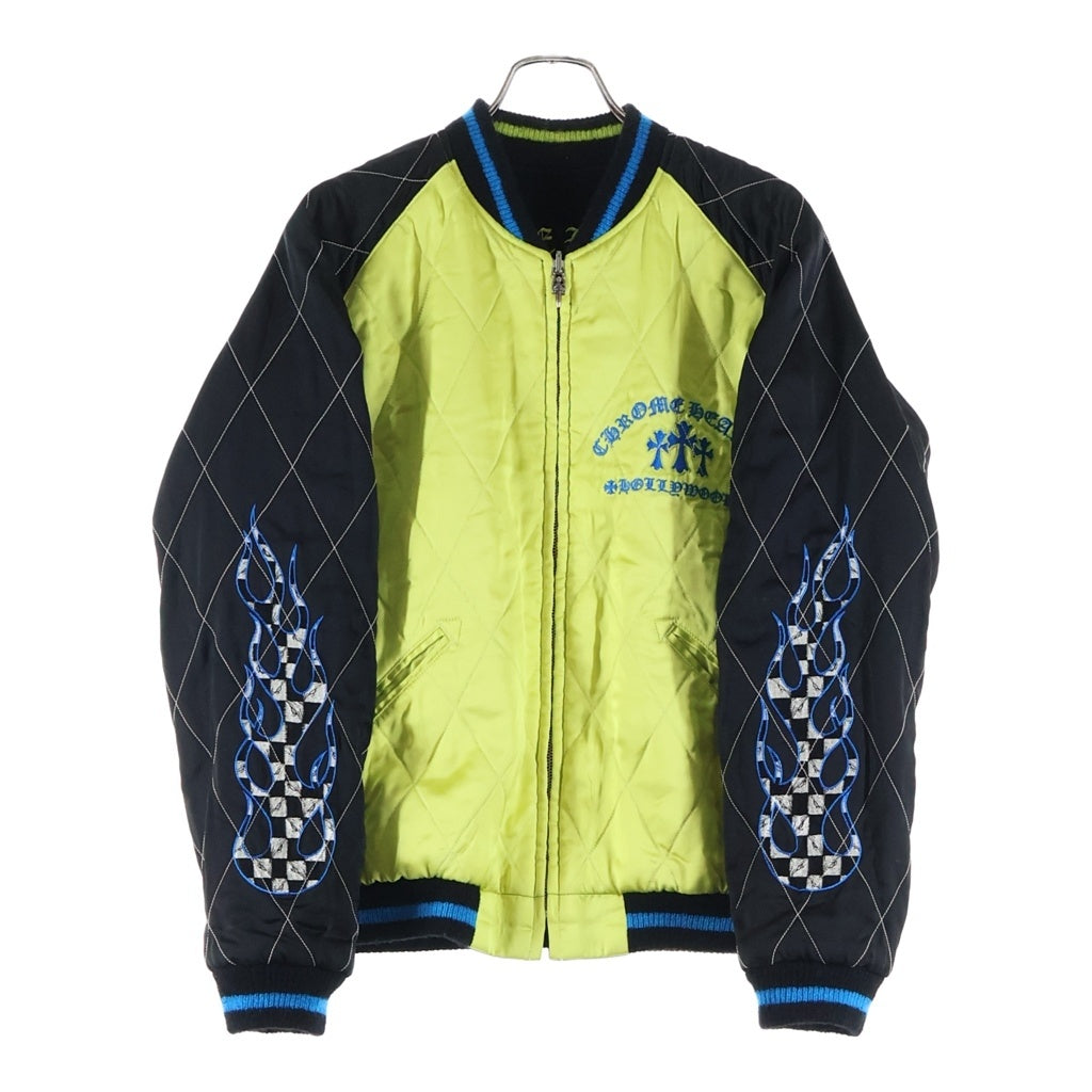 CHROME HEARTS(クロムハーツ) PPO SOUVENIR BOMBER リバーシブルスーベニアスカジャンボンバージャケットブルゾン ブラック/イエロー/シルバー