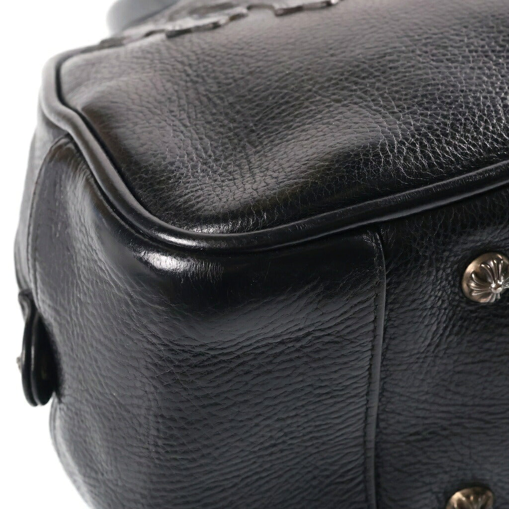 CHROME HEARTS(クロムハーツ) GYM SM ジムバッグ 現行型CHチャーム付きスモールレザーハンドバッグ ブラック/シルバー