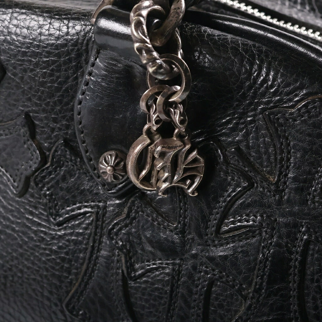 CHROME HEARTS(クロムハーツ) GYM SM ジムバッグ 現行型CHチャーム付きスモールレザーハンドバッグ ブラック/シルバー