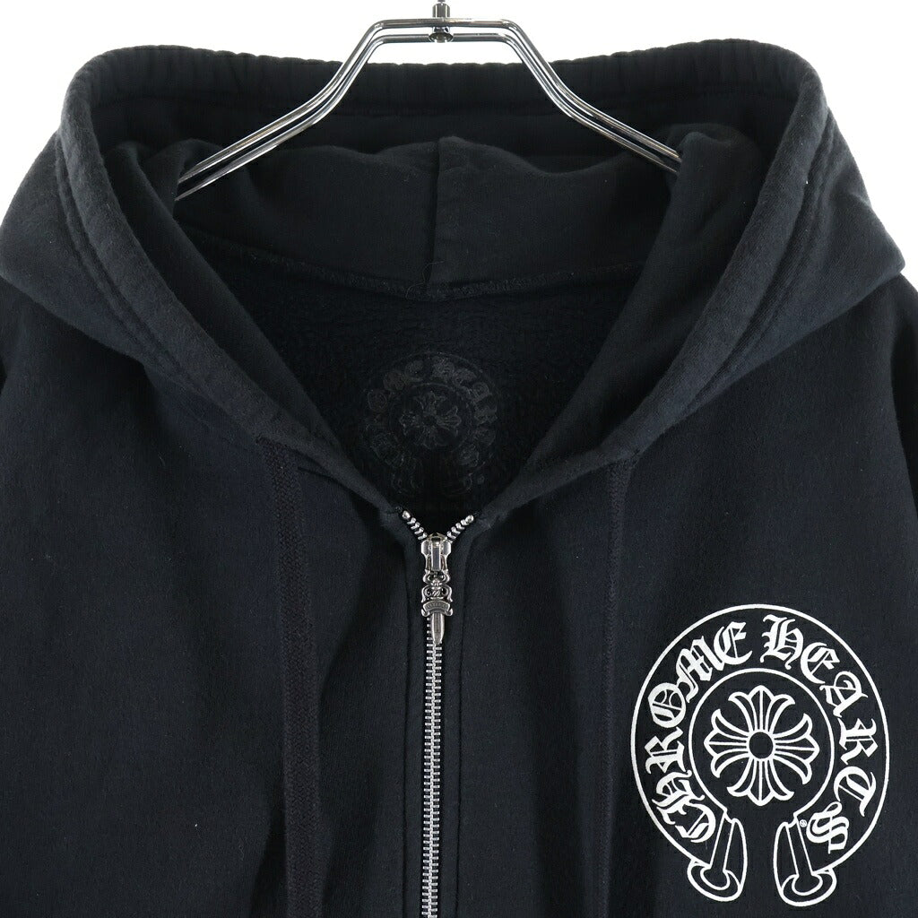 CHROME HEARTS(クロムハーツ) SWTSHRT HD ZIP LTD 大阪限定バックホースシュープリントジップアップパーカー ブラック