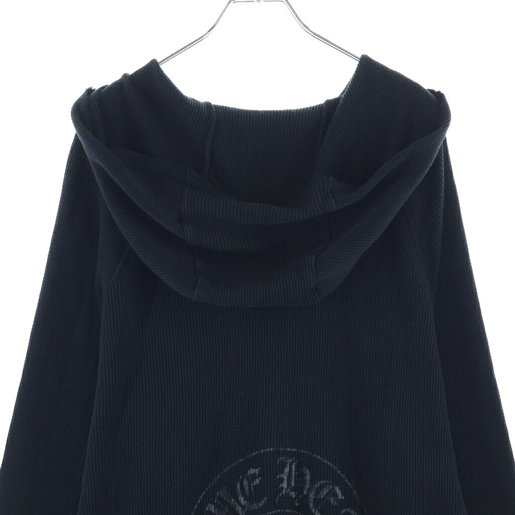 CHROME HEARTS(クロムハーツ) OLD THERMAL HD PLVR オールド バックホースシュープリント サーマルプルオーバーパーカー ブラック
