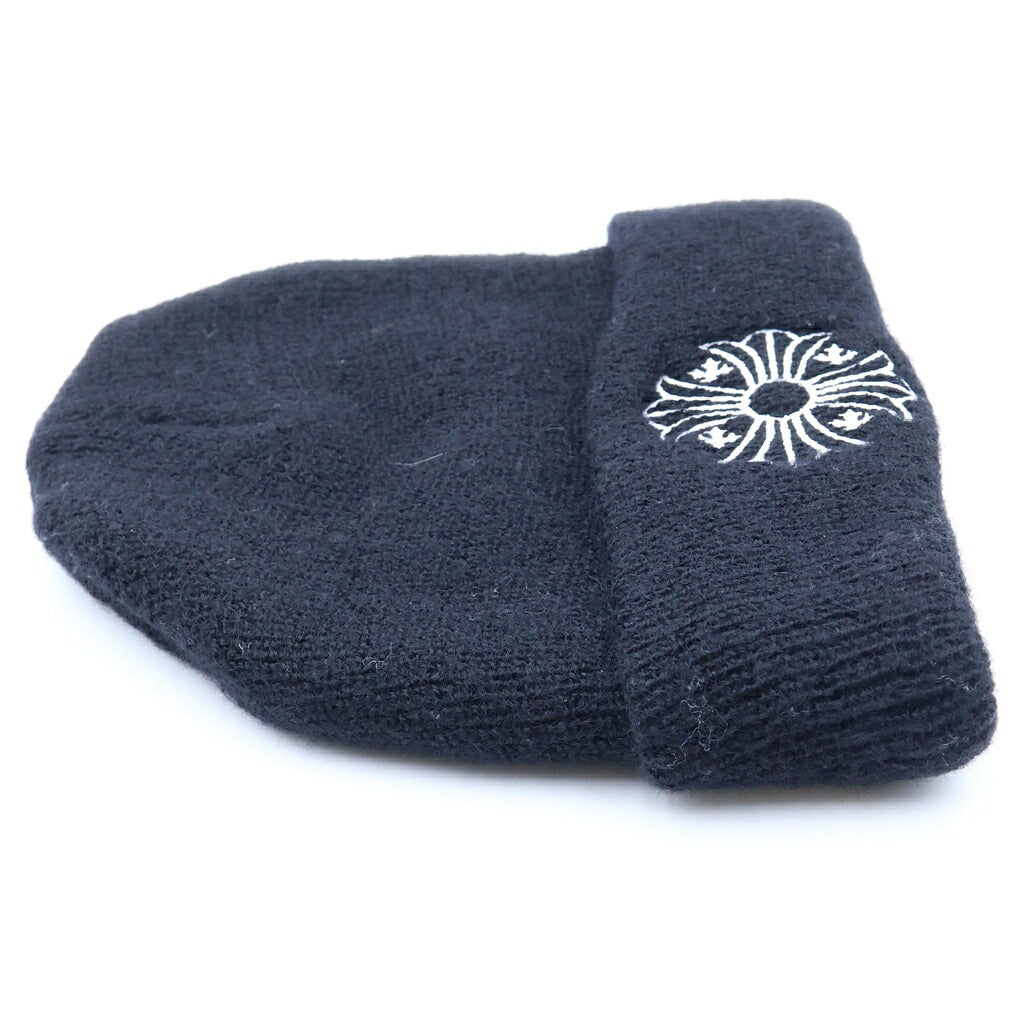 CHROME HEARTS(クロムハーツ) WOOL WATCH CAP ウールワッチキャップ CHプラス刺繍ビーニーニット帽子 ブラック/ホワイト