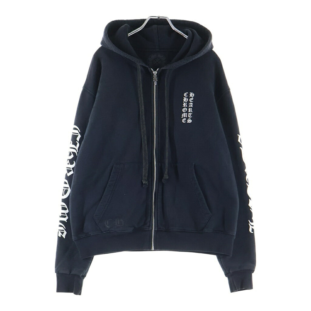 CHROME HEARTS(クロムハーツ) THRML HD ZIP 裏地サーマルジップ 袖ロゴプリントダガージップパーカー