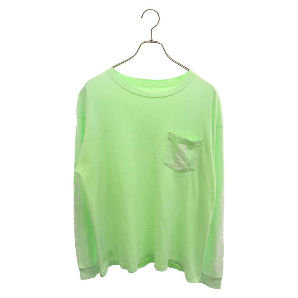 CHROME HEARTS(クロムハーツ) Flame Sleeve L/S Tee アームロゴ ロングスリーブ長袖Tシャツ ライム