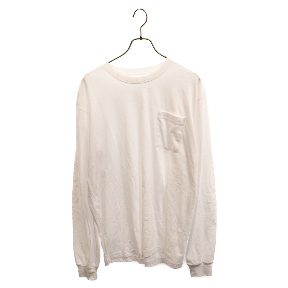 CHROME HEARTS(クロムハーツ) Neck Logo L/S Tee ネックロゴロングスリーブ 長袖Tシャツ ホワイト