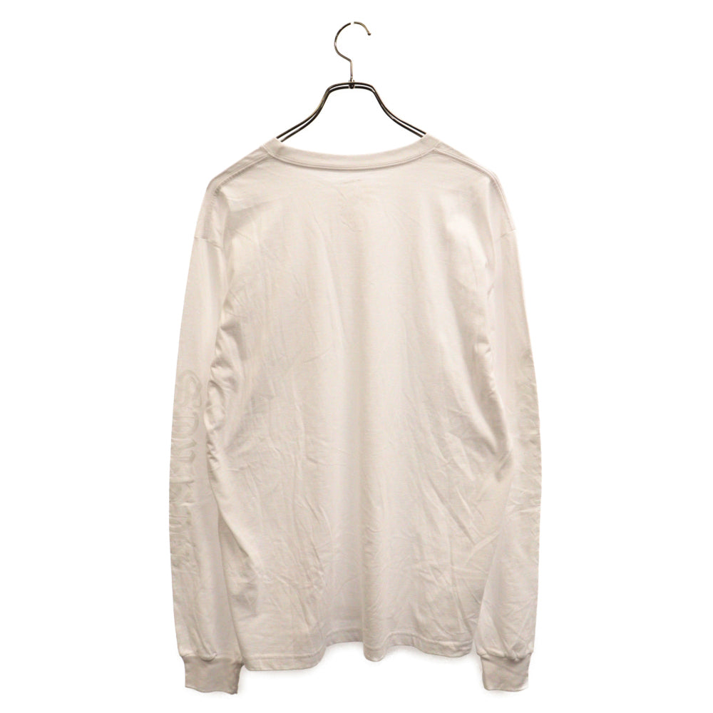 CHROME HEARTS(クロムハーツ) Neck Logo L/S Tee ネックロゴロングスリーブ 長袖Tシャツ ホワイト