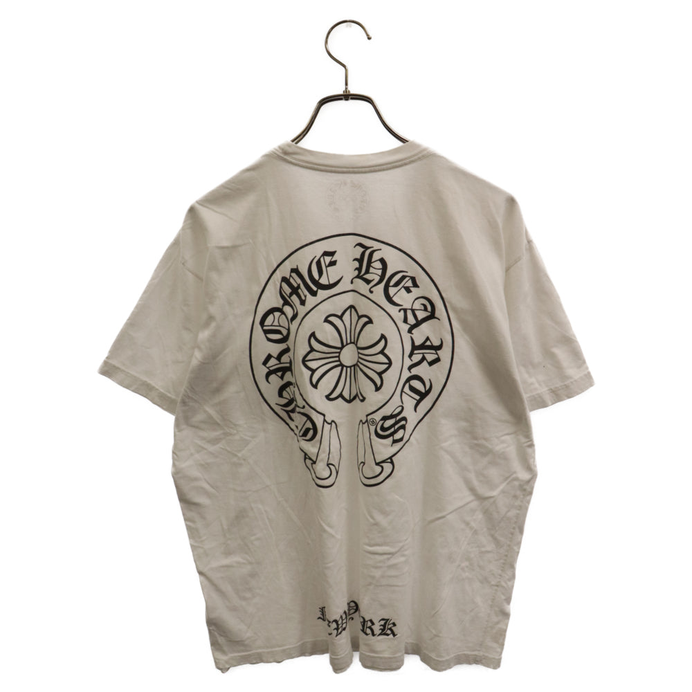 CHROME HEARTS(クロムハーツ) NEW YORK Horseshoe S/S Tee ニューヨーク限定ホースシュープリント半袖Tシャツ ホワイト