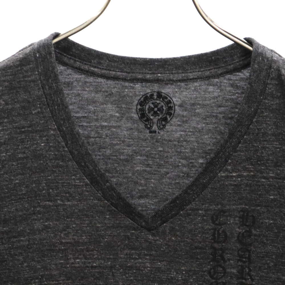 CHROME HEARTS(クロムハーツ) LOGO S/S TEE サイドロゴプリント Vネック 半袖Tシャツ グレー