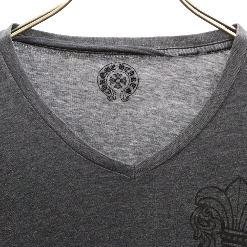 CHROME HEARTS(クロムハーツ) BSフレア プリント Vネック 半袖Tシャツ カットソー グレー