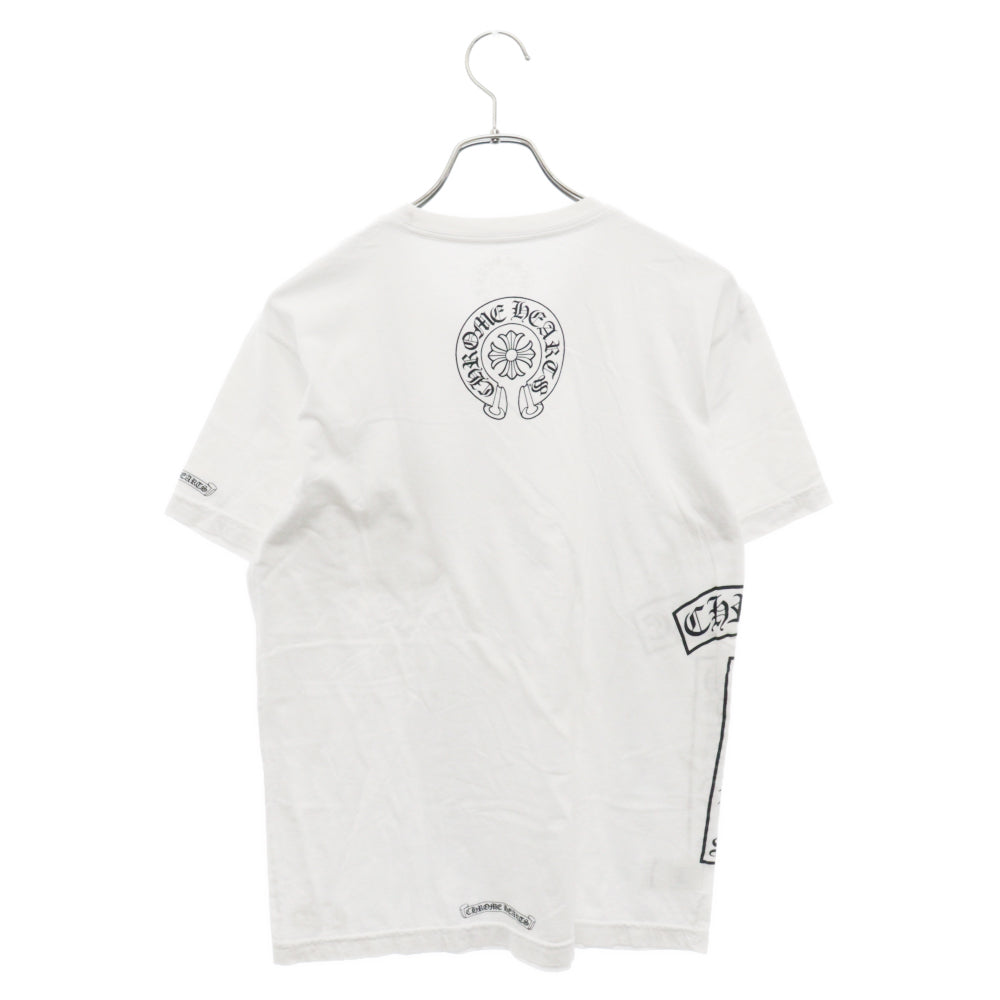 CHROME HEARTS(クロムハーツ) Scroll Logo TEE サイドスクロールロゴプリントクルーネック半袖Tシャツ ホワイト