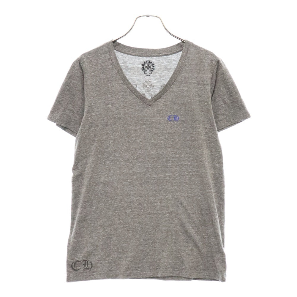 CHROME HEARTS(クロムハーツ) CH S/S TEE バックサークルロゴ プリント Vネック 半袖Tシャツ グレー