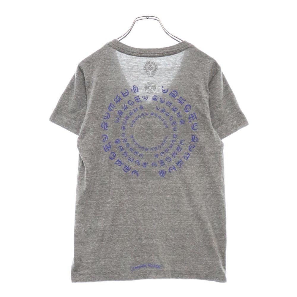CHROME HEARTS(クロムハーツ) CH S/S TEE バックサークルロゴ プリント Vネック 半袖Tシャツ グレー
