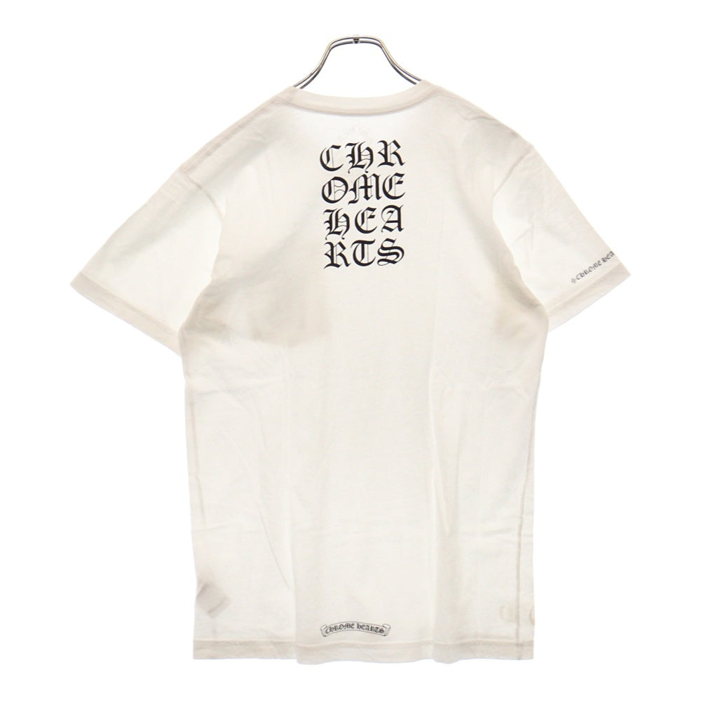 CHROME HEARTS(クロムハーツ) Vertical Logo Tee ヴァーティカルロゴ Tシャツ 胸ポケットロゴ バックロゴ 半袖カットソー ホワイト