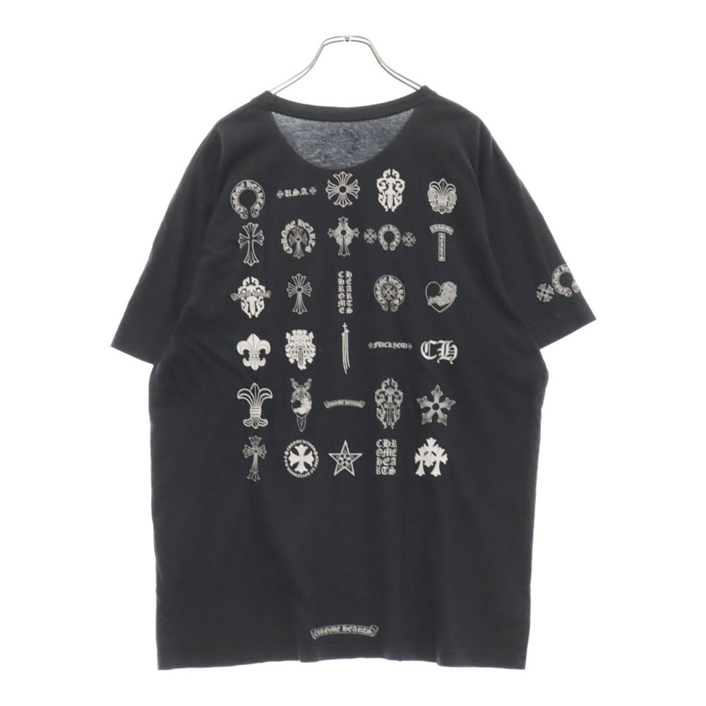 CHROME HEARTS(クロムハーツ) Multi Cross S/S Tee マルチモチーフ ロゴプリント 半袖Tシャツ ブラック