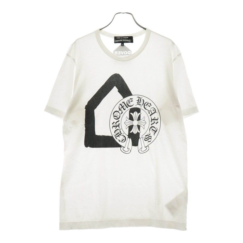 CHROME HEARTS(クロムハーツ) 12SS× COMME des GARCONS Horseshoe Logo Tee ZI-T002 ×コムデギャルソンコラボ ホースシューロゴ半袖Tシャツ ホワイト
