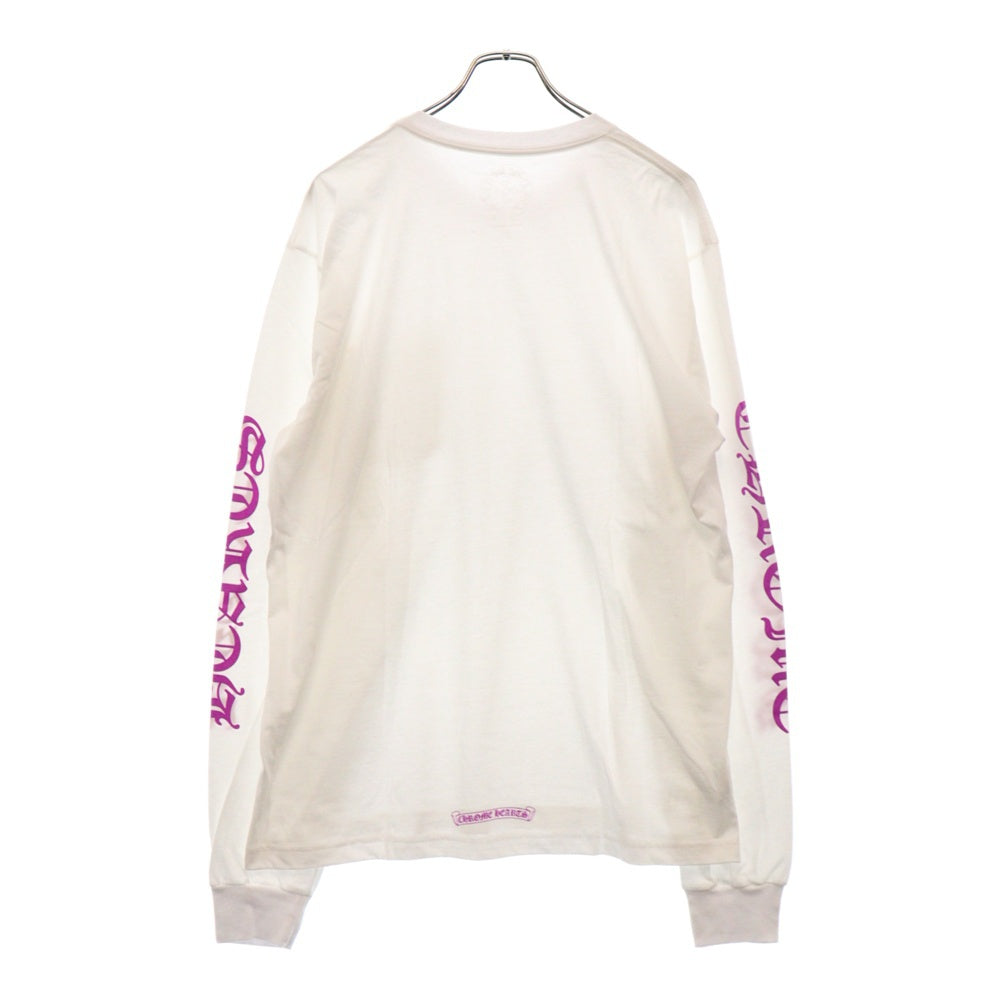 CHROME HEARTS(クロムハーツ) Old English Neck Logo Pastel Purple L/S Tee オールドイングリッシュネックロゴパステルパープルロングスリーブTシャツ 長袖カットソー ロンT