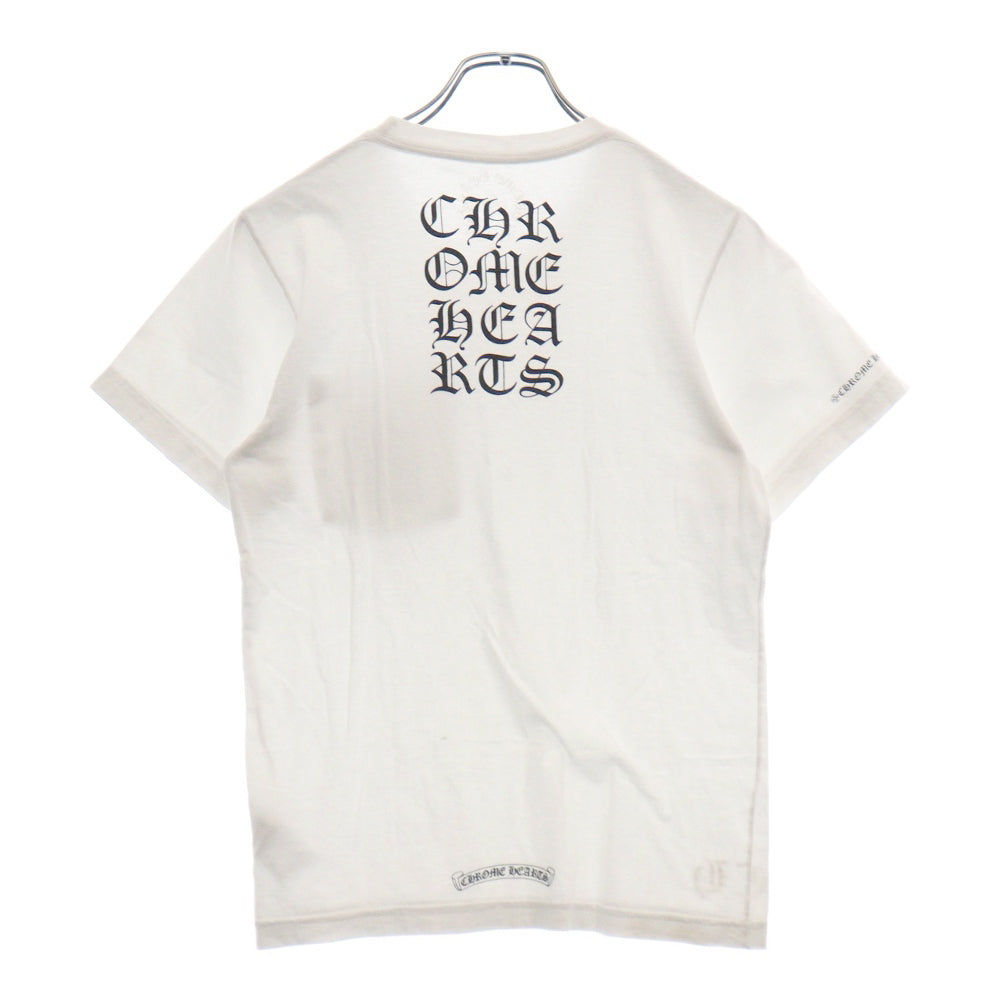 CHROME HEARTS(クロムハーツ) Vertical Logo Tee ヴァーティカルロゴ Tシャツ 半袖 胸ポケットロゴ バックロゴ 縦ロゴ ブラック/ホワイト