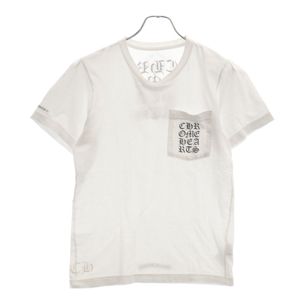 CHROME HEARTS(クロムハーツ) Vertical Logo Tee ヴァーティカルロゴ Tシャツ 半袖 胸ポケットロゴ バックロゴ 縦ロゴ ブラック/ホワイト