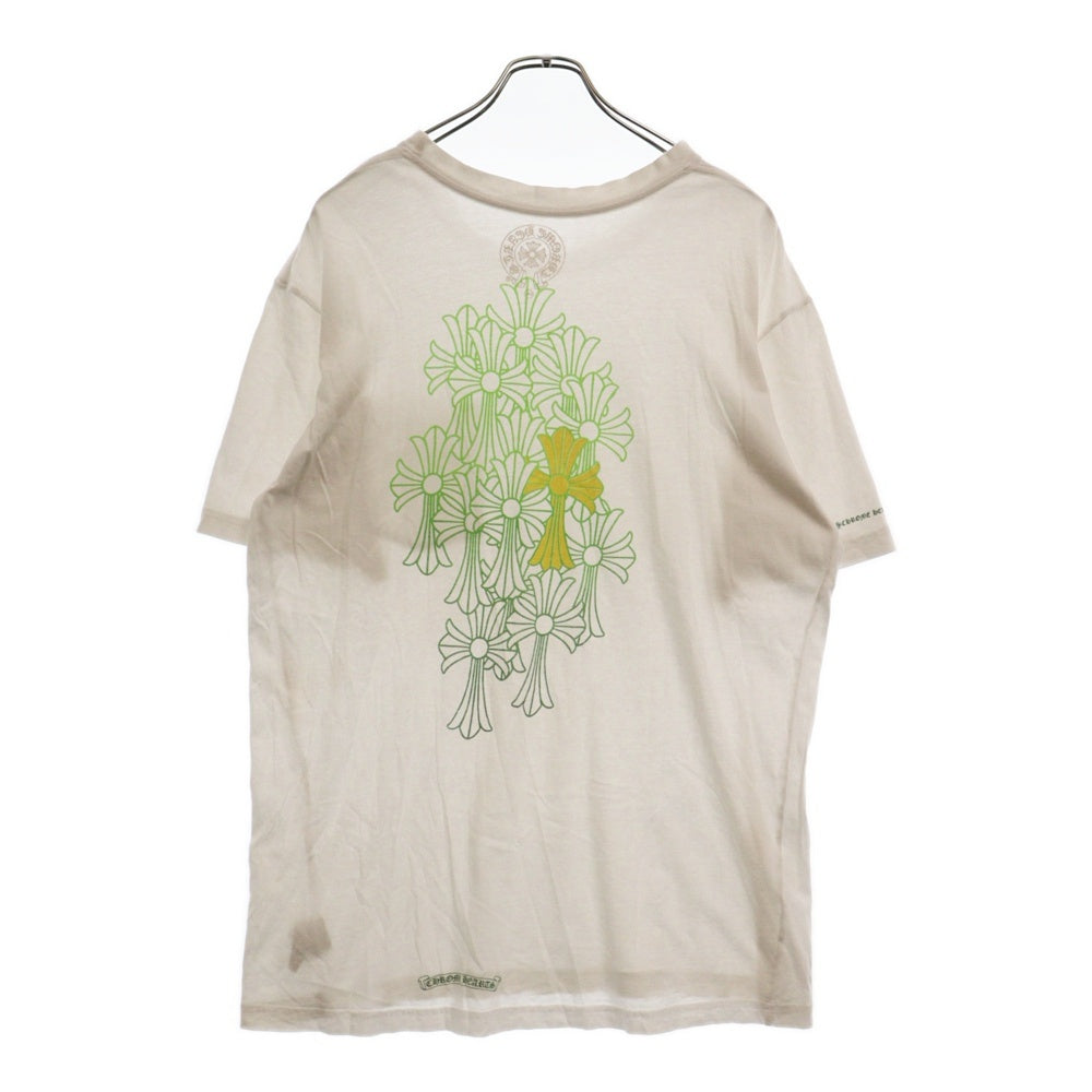 CHROME HEARTS(クロムハーツ) CEMETERY CROSS S/S Tee バック セメタリークロス プリント 半袖 カットソー ホワイト/ グリーン