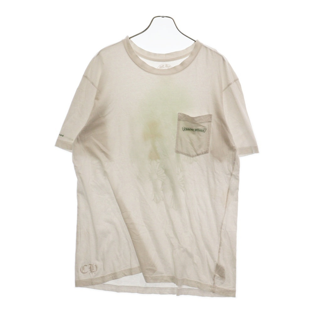 CHROME HEARTS(クロムハーツ) CEMETERY CROSS S/S Tee バック セメタリークロス プリント 半袖 カットソー ホワイト/ グリーン