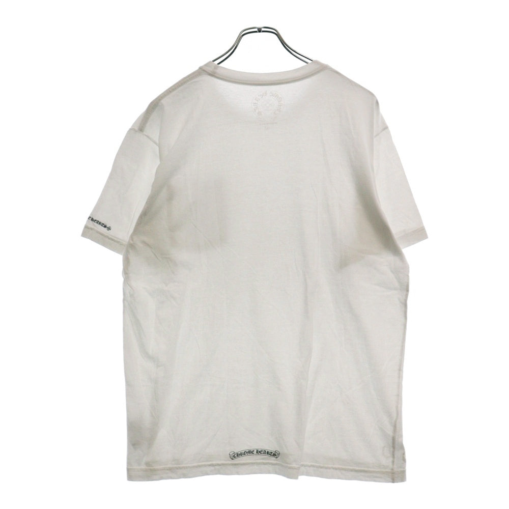 CHROME HEARTS(クロムハーツ) Neck Logo S/S TEE ネック ロゴ バッククロス プリント 半袖Tシャツ ホワイト