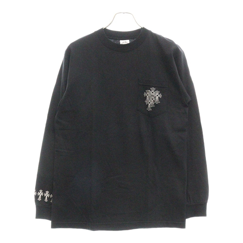CHROME HEARTS(クロムハーツ) NYC Scroll Label Logo Tee ニューヨーク限定 スクロール ラベル ロゴ長袖 Tシャツ ブラック