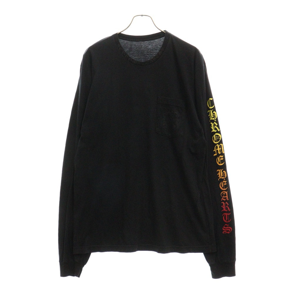 CHROME HEARTS(クロムハーツ) Neck Logo L/S Tee サイドホースシューレインボーロゴ ロングスリーブTシャツ 長袖カットソー ロンT