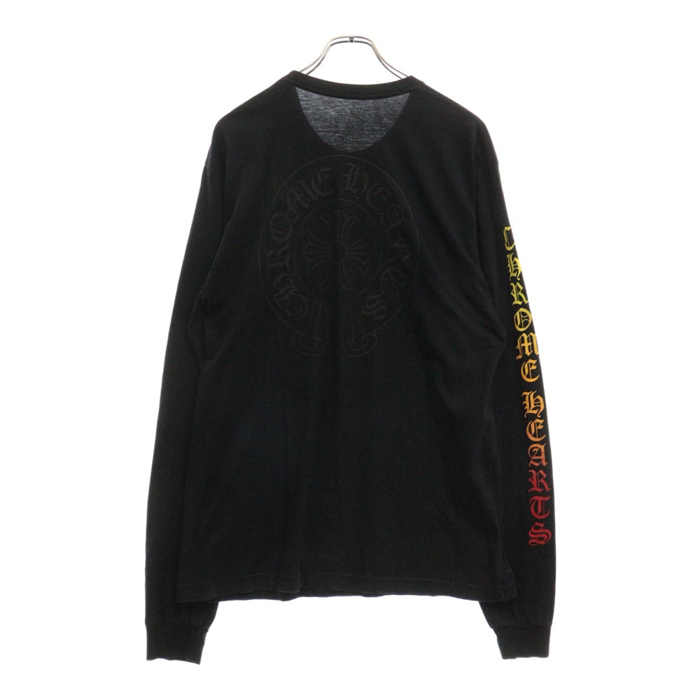 CHROME HEARTS(クロムハーツ) Neck Logo L/S Tee サイドホースシューレインボーロゴ ロングスリーブTシャツ 長袖カットソー ロンT