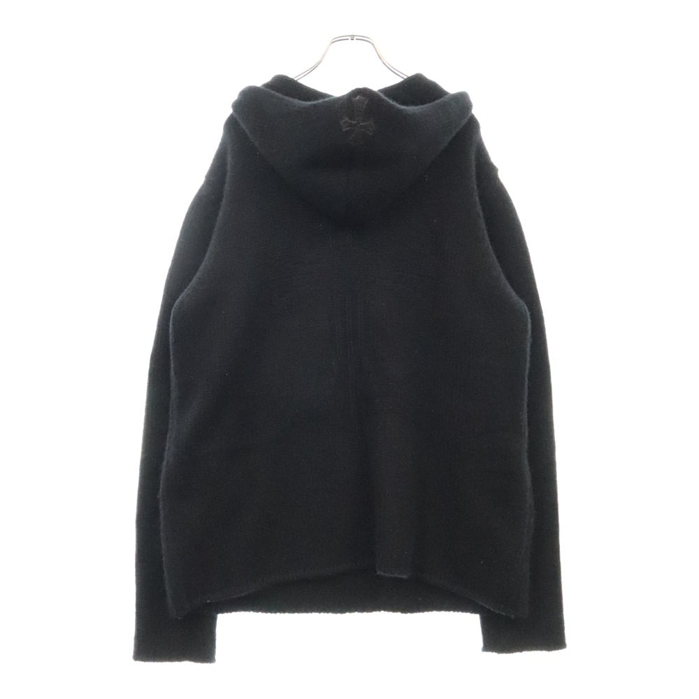 CHROME HEARTS(クロムハーツ) U NO TAKE BACKS フードクロスパッチカシミヤニットプルオーバーパーカー ブラック