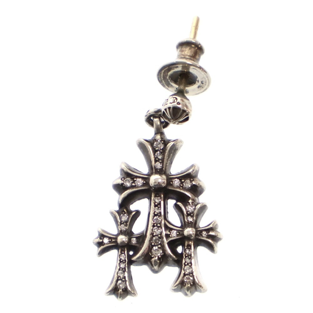 CHROME HEARTS(クロムハーツ) 3 CH CROSS DROP P D トリプルCHクロス シルバー ダイヤピアス