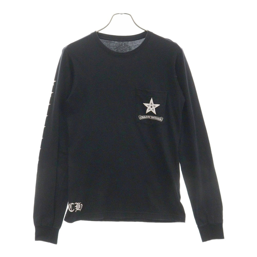 CHROME HEARTS(クロムハーツ) STAR L/S TEE スターロゴ プリント 長袖Tシャツ ブラック