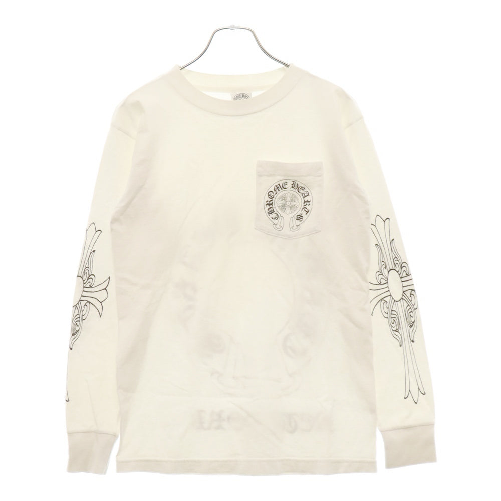 CHROME HEARTS(クロムハーツ) オールドモデル ニューヨーク限定ロングスリーブホースシューTシャツ 長袖カットソー ロンT ホワイト