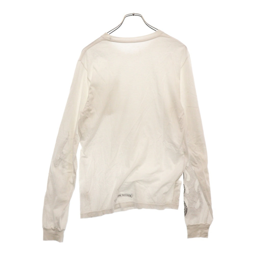 CHROME HEARTS(クロムハーツ) Flame Sleeve L/S Tee アームロゴ ロングスリーブ長袖Tシャツ ホワイト